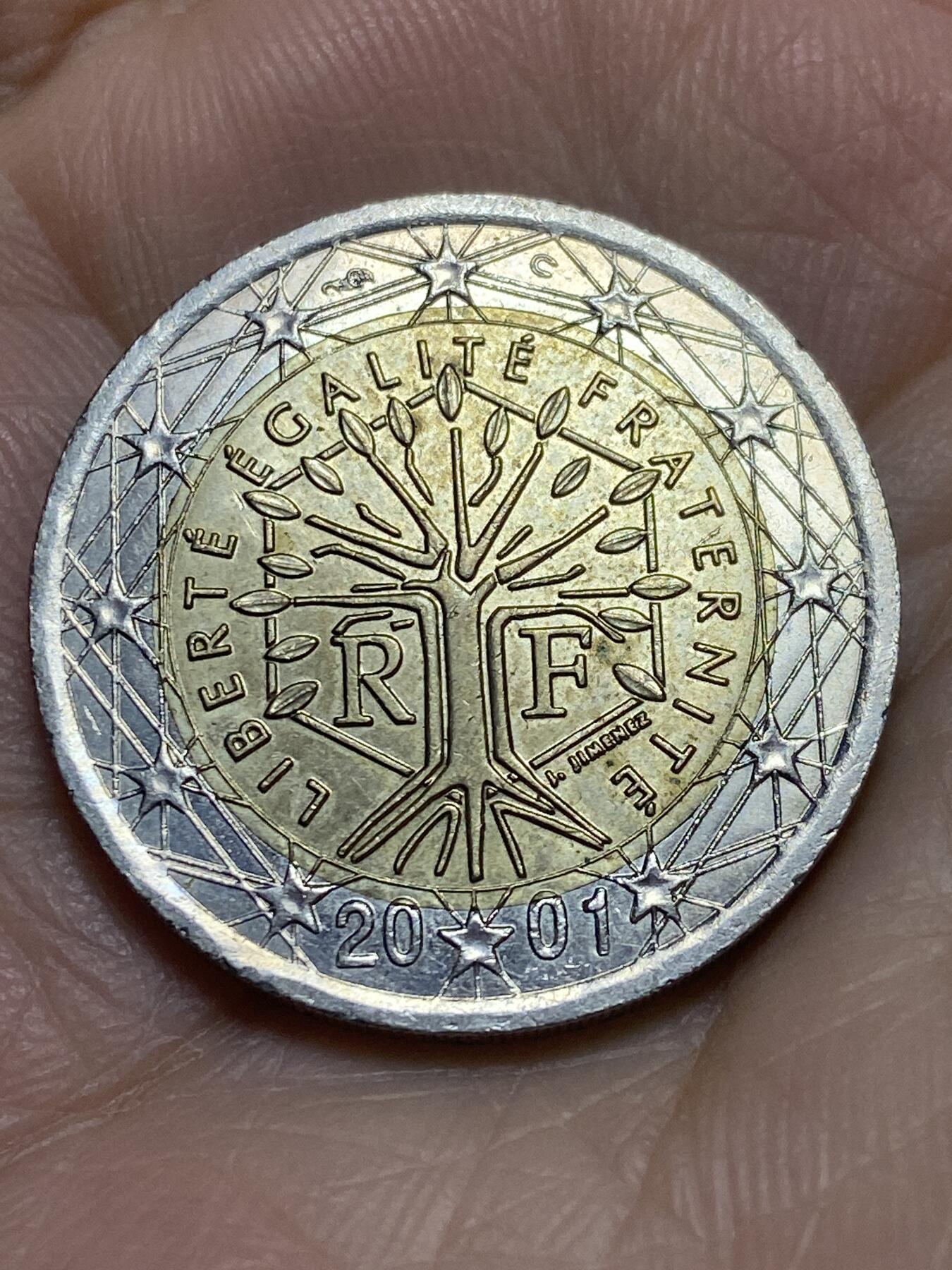 2025年第一百一十六场(总第一百四十二场）外国好品散币(免佣金) 法国🇫🇷2001年2欧元