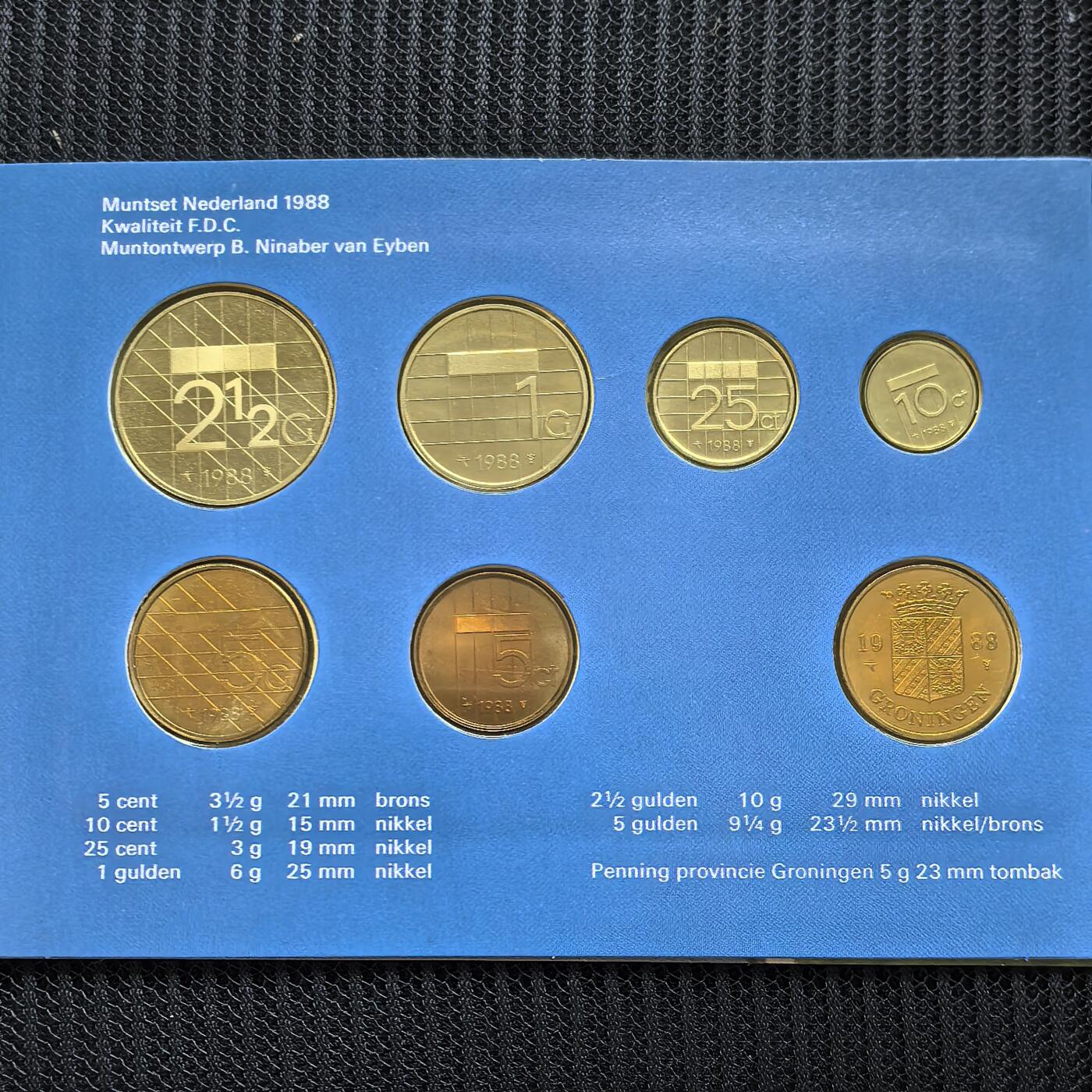 道一币馆币章第一百五十一场 原包装 荷兰1988年套币6枚+纪念章