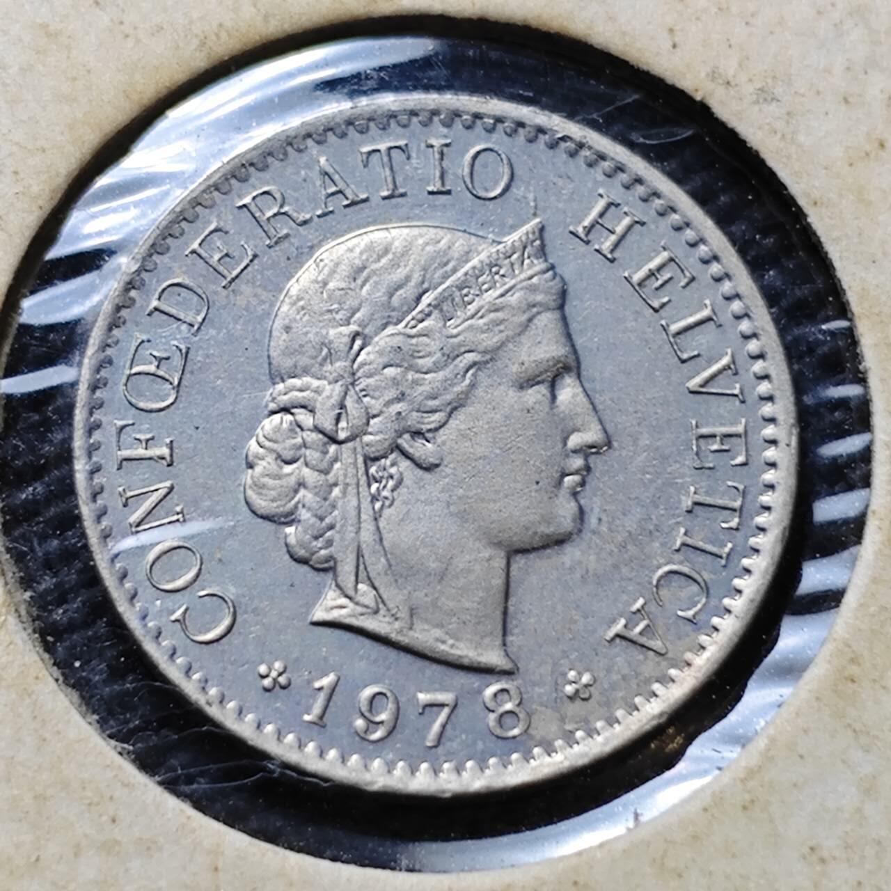 KK钱币收藏小铺  第357场  2月预留时间 周末发货  1978瑞士5分