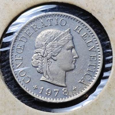 KK钱币收藏小铺  第357场  2月预留时间 周末发货 -  1978瑞士5分