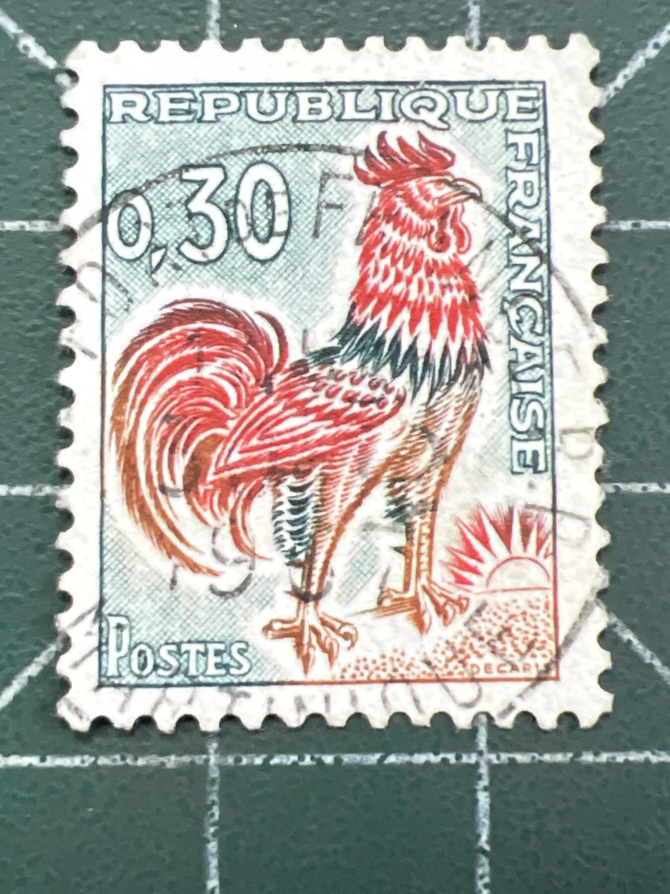 第1034 邮票专场 （无押金，捡漏，全场50包邮，偏远地区除外，接收代拍业务，本店十天发一次货） 法国高卢雄鸡