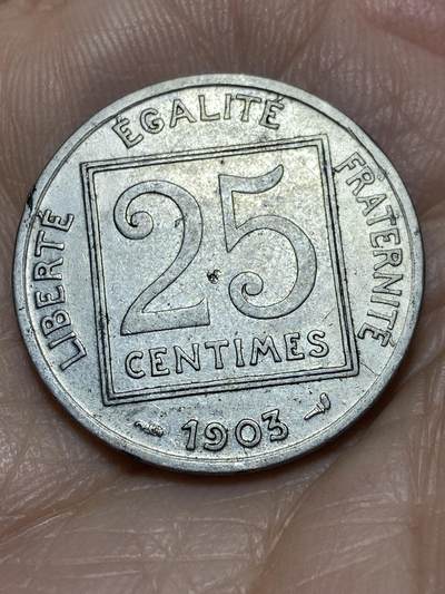 2025年第一百一十六场(总第一百四十二场）外国好品散币(免佣金) - 法兰西第三共和国1903年25分(首发年仅发行2年)