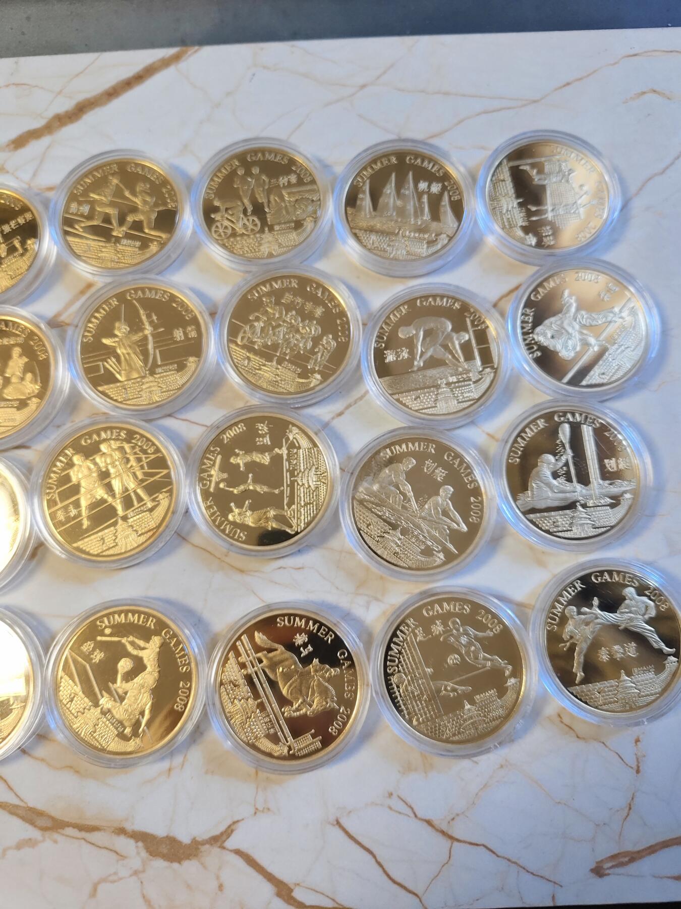 第179期拍卖【长期征集拍品】 2008朝鲜发行纪念北京奥运会28个体育项目28枚大全套，含四枚错币