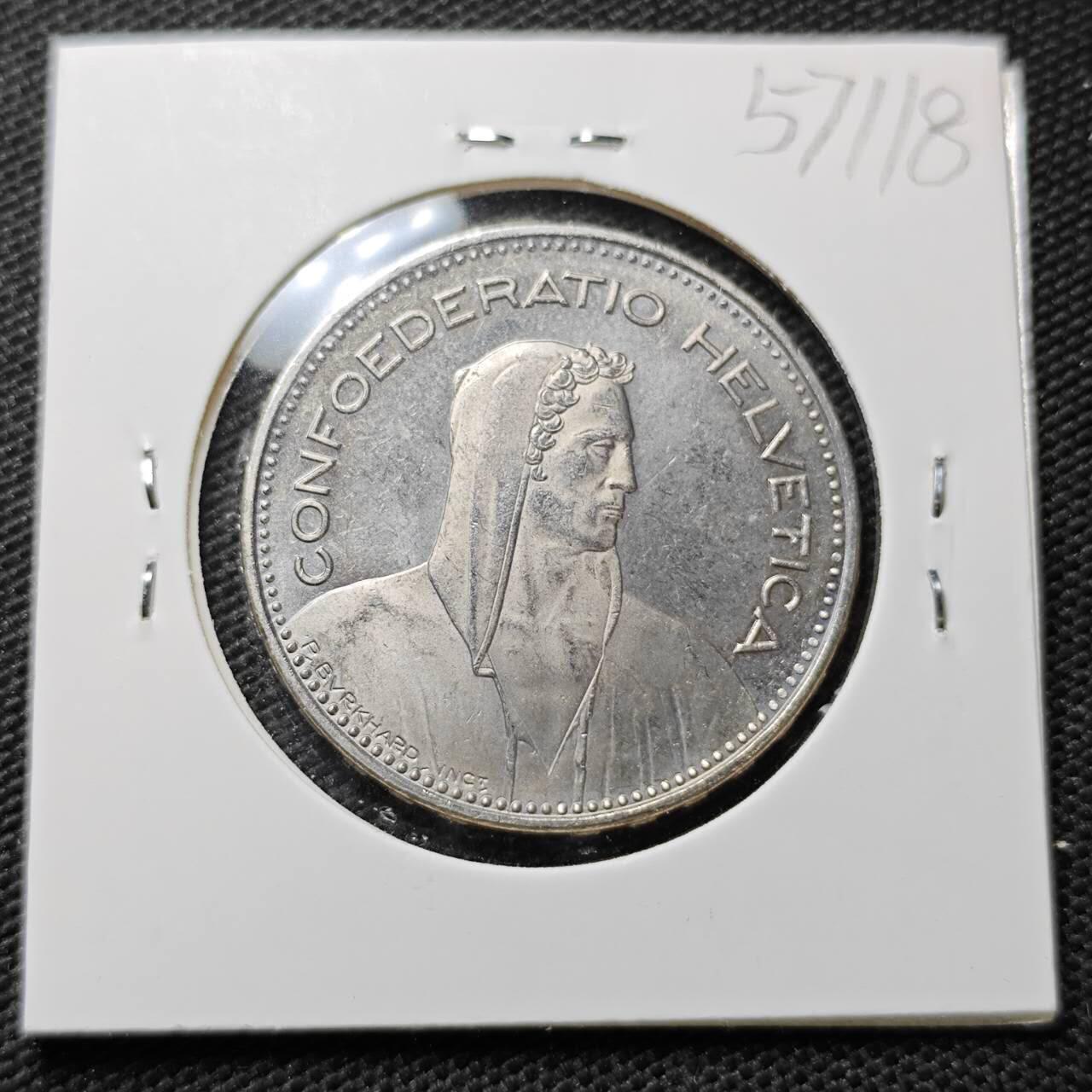 KK钱币收藏小铺  第357场  2月预留时间 周末发货  1995瑞士5法郎 好品