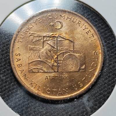 KK钱币收藏小铺  第357场  2月预留时间 周末发货 -  土耳其农粮纪念币 好品10库鲁