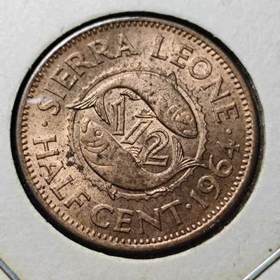 KK钱币收藏小铺  第357场  2月预留时间 周末发货 -  塞拉利昂0.5分铜币