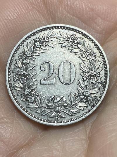 2025年第一百一十六场(总第一百四十二场）外国好品散币(免佣金) - 稀少早期年份–瑞士🇨🇭1919年20分