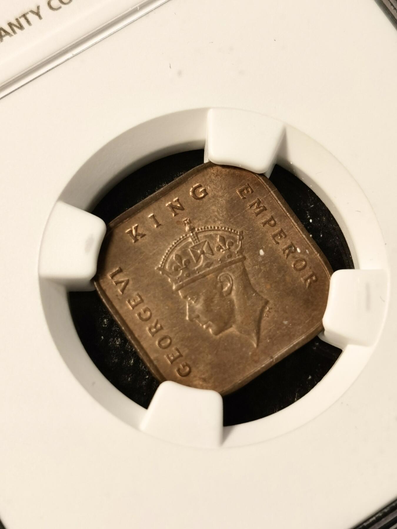 甄臻铺-世界币章拍卖（第36期），送拍享返佣金等优惠多多 NGC-MS63BN 1904英属马来亚半分铜币，乔治六世头像，字口锋利、原味包浆、车轮光，殖民地题材代表作