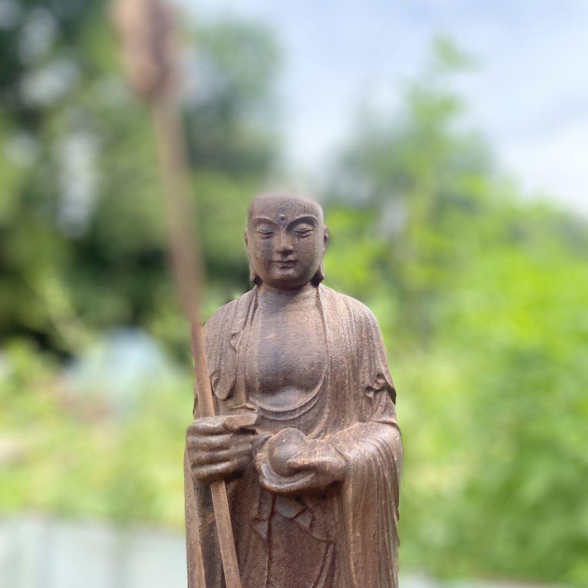 听雨轩（六） 地藏王实木木雕 地藏经本愿摆件 20cm