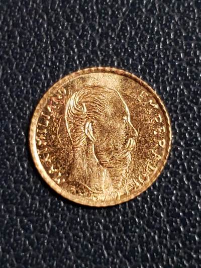 墨西哥1865年1/4比索金币（小金币大约0.4g左右 9成金） - 墨西哥1865年1/4比索金币（小金币大约0.4g左右 9成金）