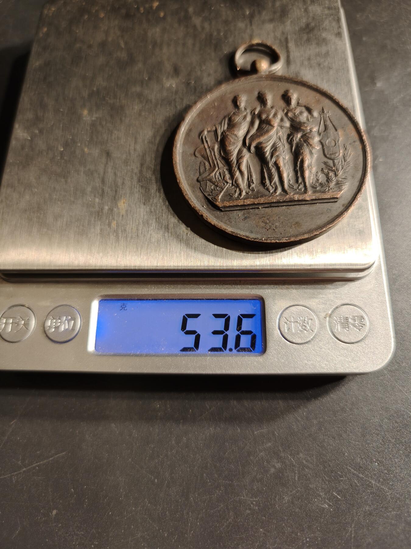 老王徽章第158期 法国大尺寸铜质奖章     直径50mm.   重量53.6g