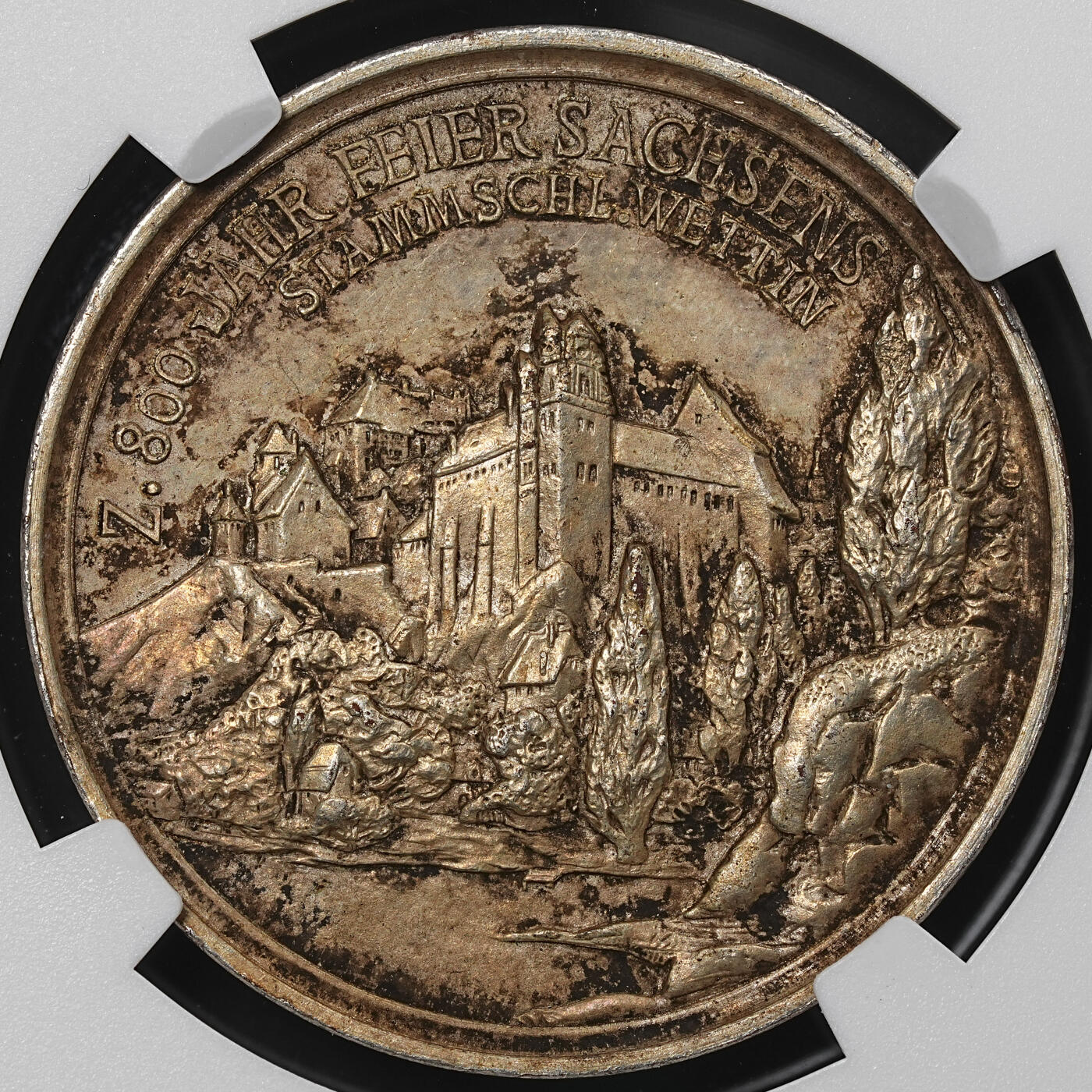修遠堂世界钱币第九十期 NGC MS62 1889年萨克森-韦廷王朝800周年纪念银章