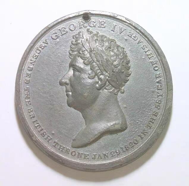 英国1820年 乔治四世高浮雕精制大合金章 45MM
