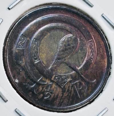 文馨钱币收藏第 277 场，熊猫金币，银币，老藏家日本明治时代到昭和时代全时期专场（特年非常多），长期接收代拍品 - 带彩 1980 年爱尔兰 1 /2 便士，共和国时期