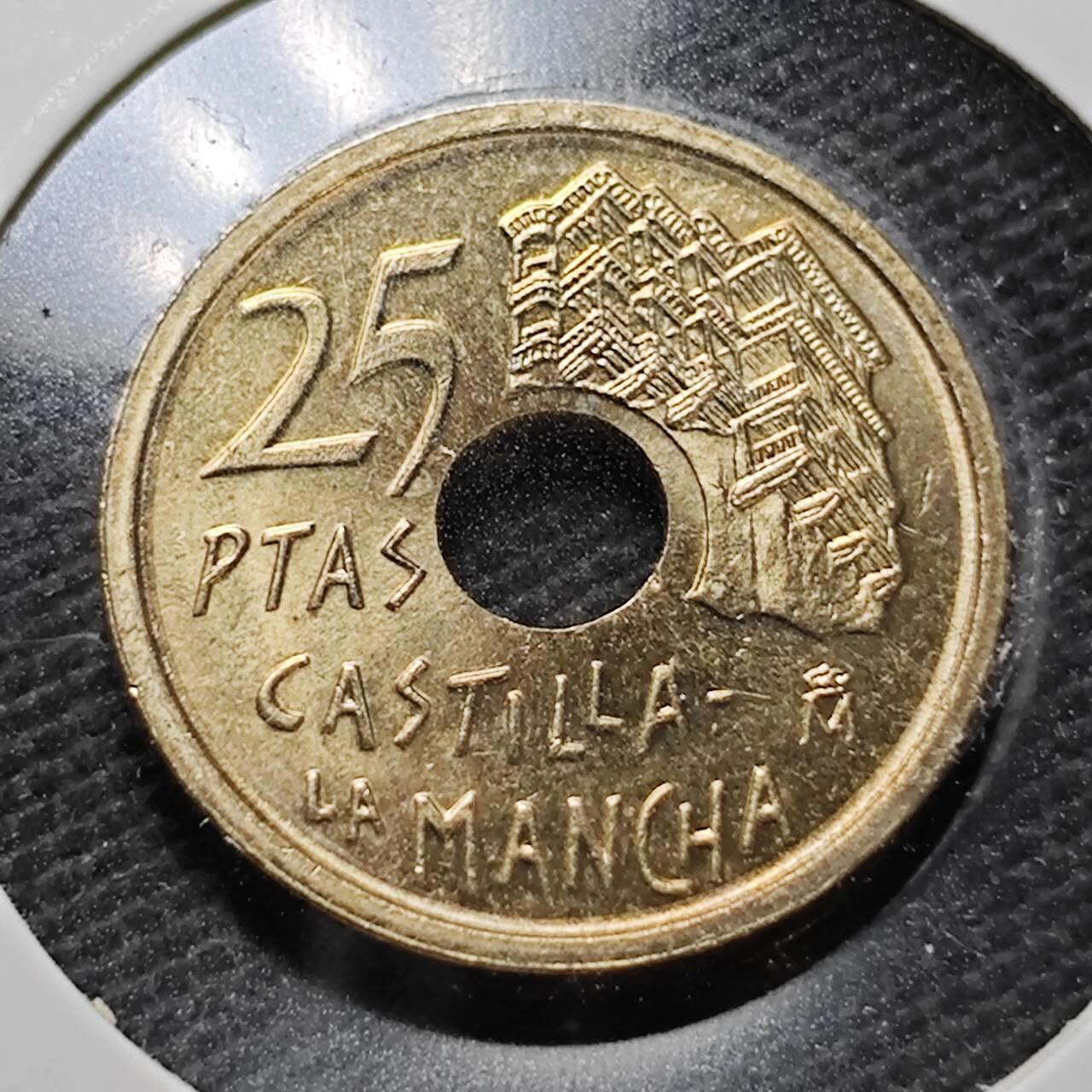 KK钱币收藏小铺  第357场  2月预留时间 周末发货  1996西班牙25比塞塔纪念币 末年