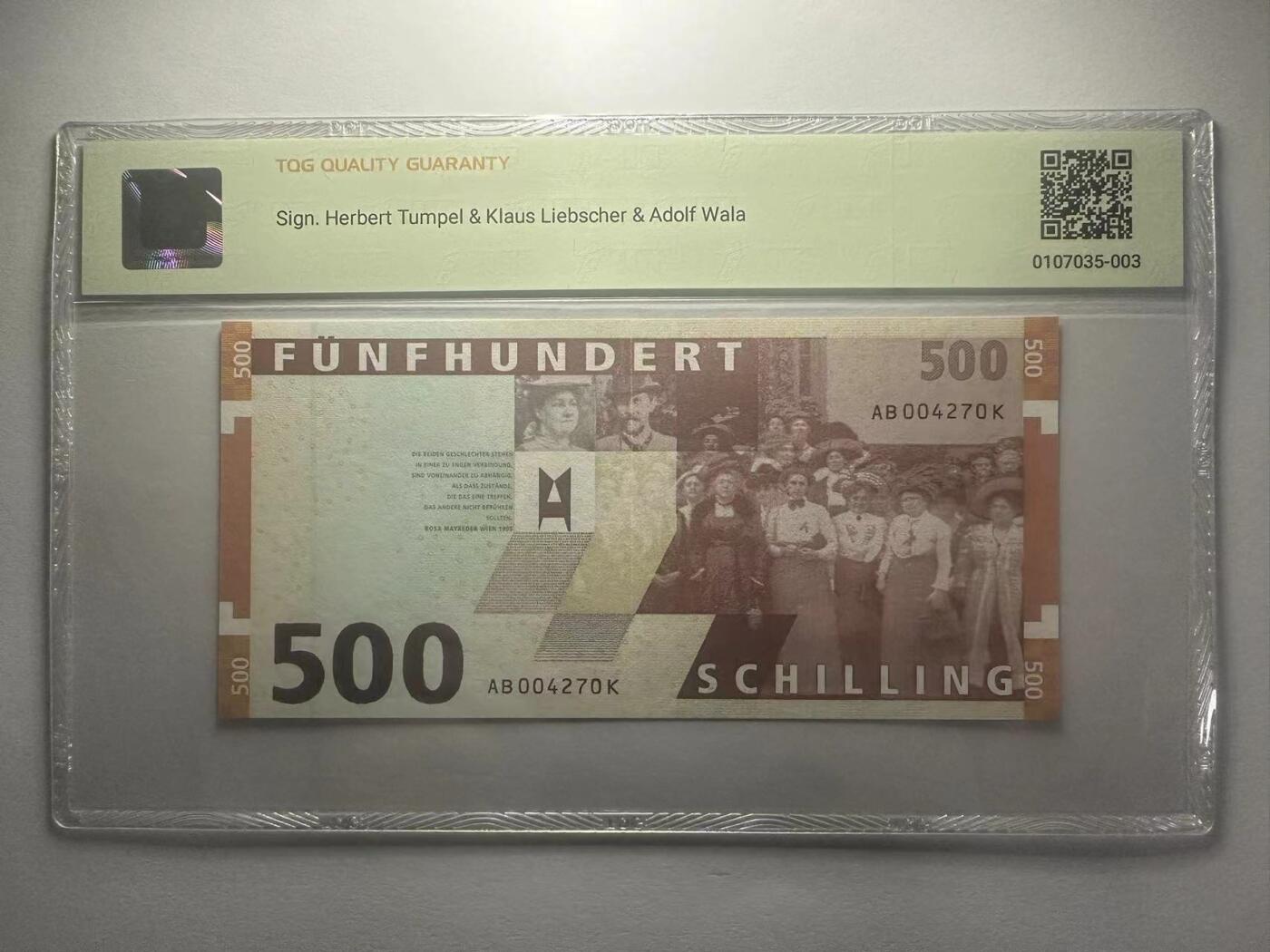 喜羊羊钱币收藏2025第10期(原相机拍摄普惠场) 奥地利	P-154 1997年500先令			45				AB004270K		