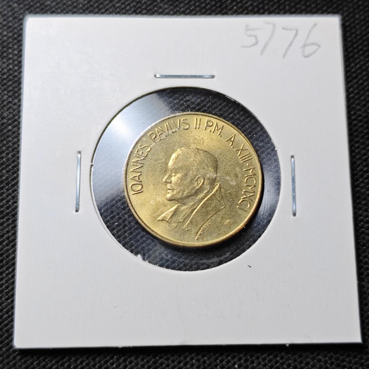 KK钱币收藏小铺  第357场  2月预留时间 周末发货 梵蒂冈20里拉 好品