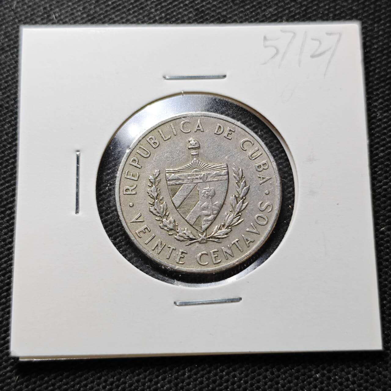 KK钱币收藏小铺  第357场  2月预留时间 周末发货  1962古巴20分