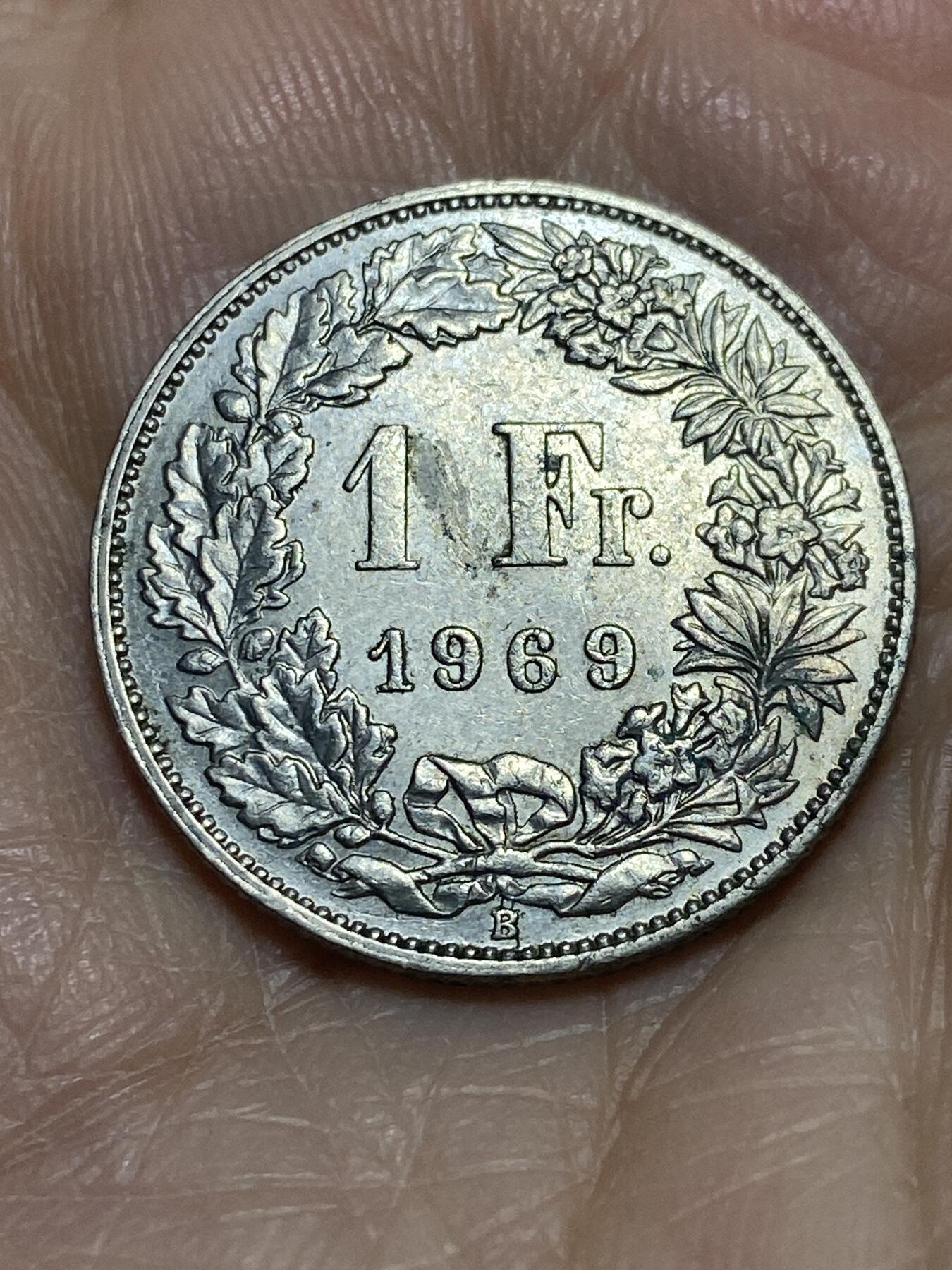 2025年第一百一十六场(总第一百四十二场）外国好品散币(免佣金) 瑞士🇨🇭1969年1法郎