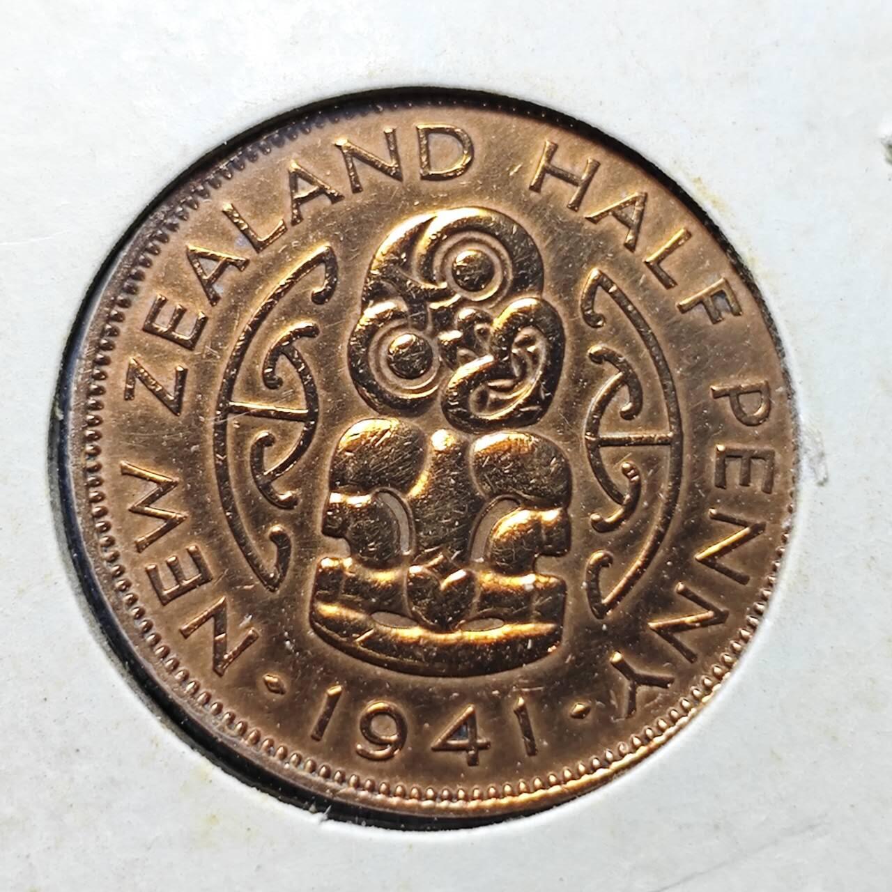 KK钱币收藏小铺  第357场  2月预留时间 周末发货  新西兰半便士铜币