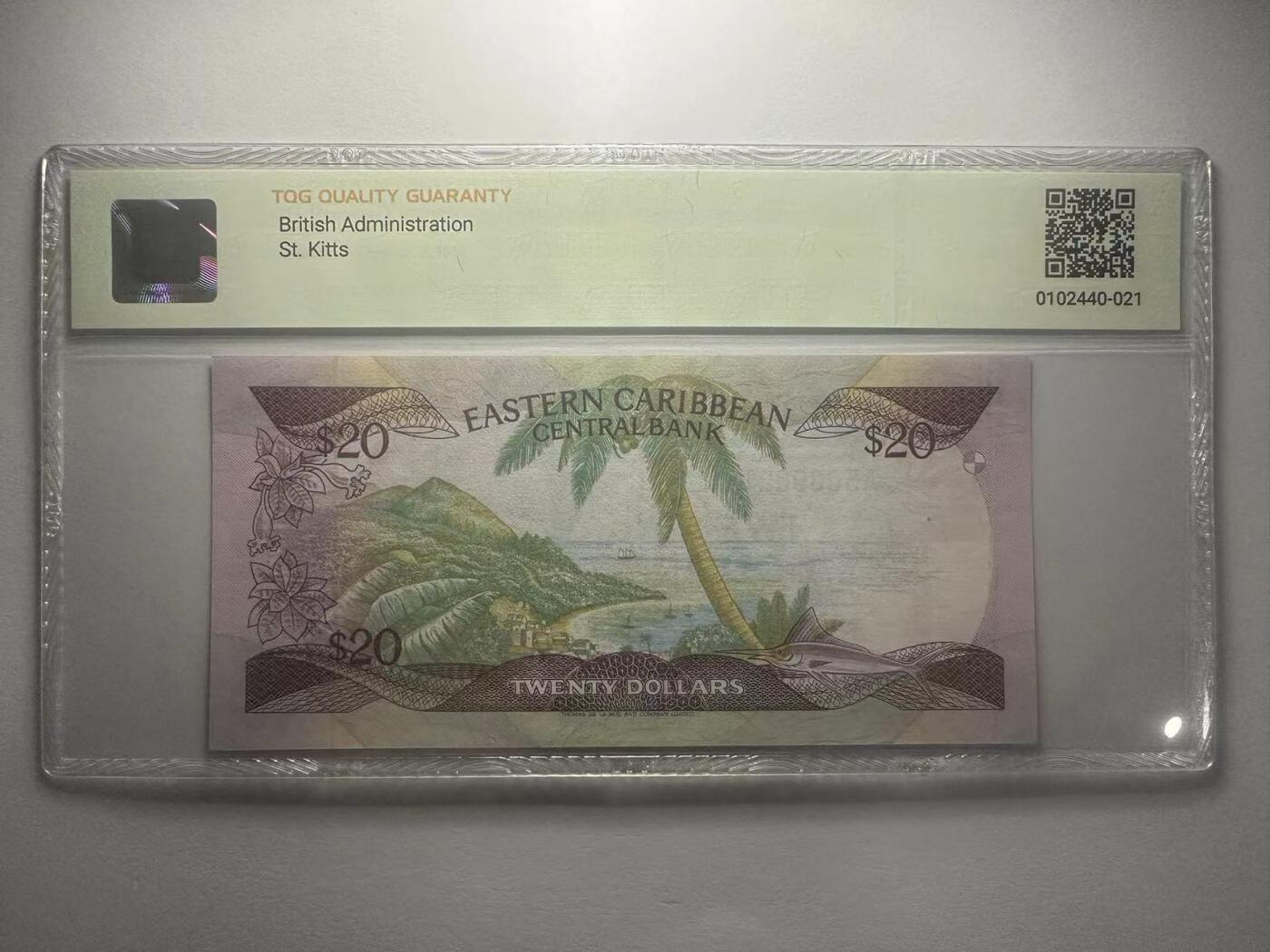 喜羊羊钱币收藏2025第10期(原相机拍摄普惠场) 东加勒比/圣基茨	P-19k 1987年20元			58				A560902K			