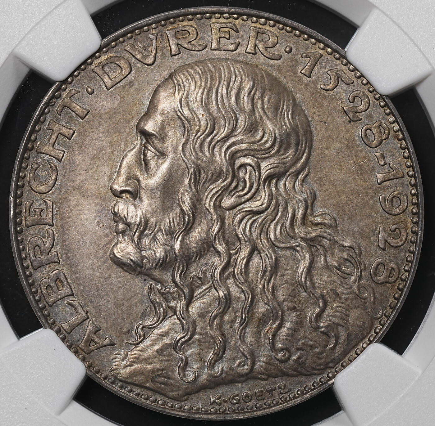 修遠堂世界钱币第九十期 NGC MS63 1928年德国-阿尔布雷特·丢勒逝世400周年纪念银章 卡尔歌茨作品