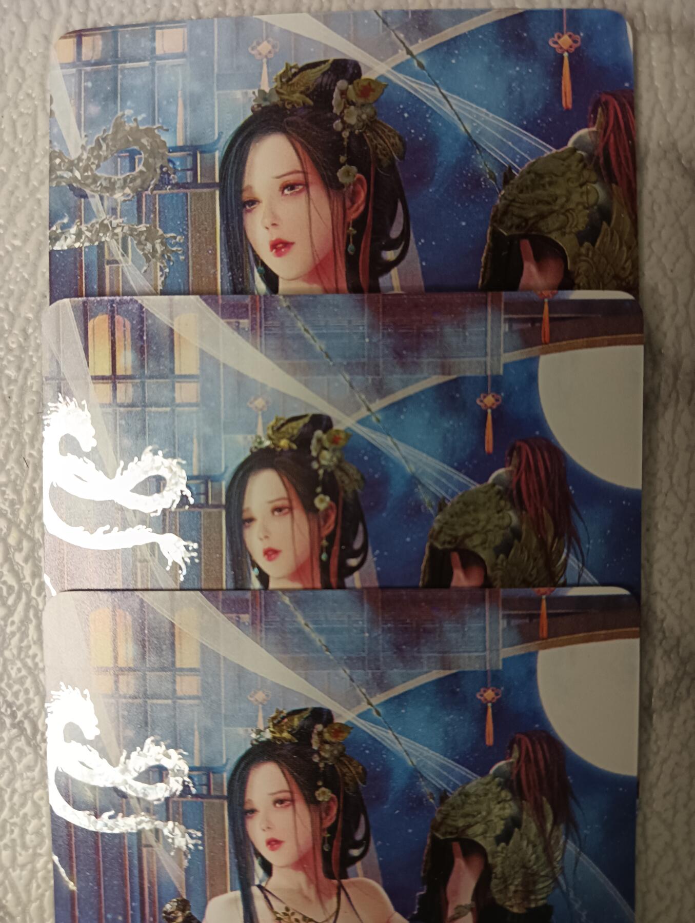 花开卡拍第44期（10月26号周日截拍，品控勿拍!!!拍品不寄存，运费5元，自制卡难免瑕疵，可能存在轻微撞角爆边等出厂瑕疵，品控介意勿拍！） 燎原魅系列 虞姬 钻闪三渐变