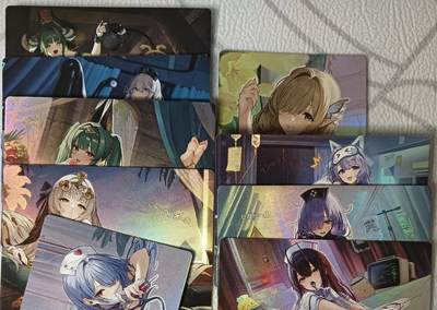 花开卡拍第44期（10月26号周日截拍，品控勿拍!!!拍品不寄存，运费5元，自制卡难免瑕疵，可能存在轻微撞角爆边等出厂瑕疵，品控介意勿拍！） - 姬闪卡 碧蓝航线 9张 折光彩闪