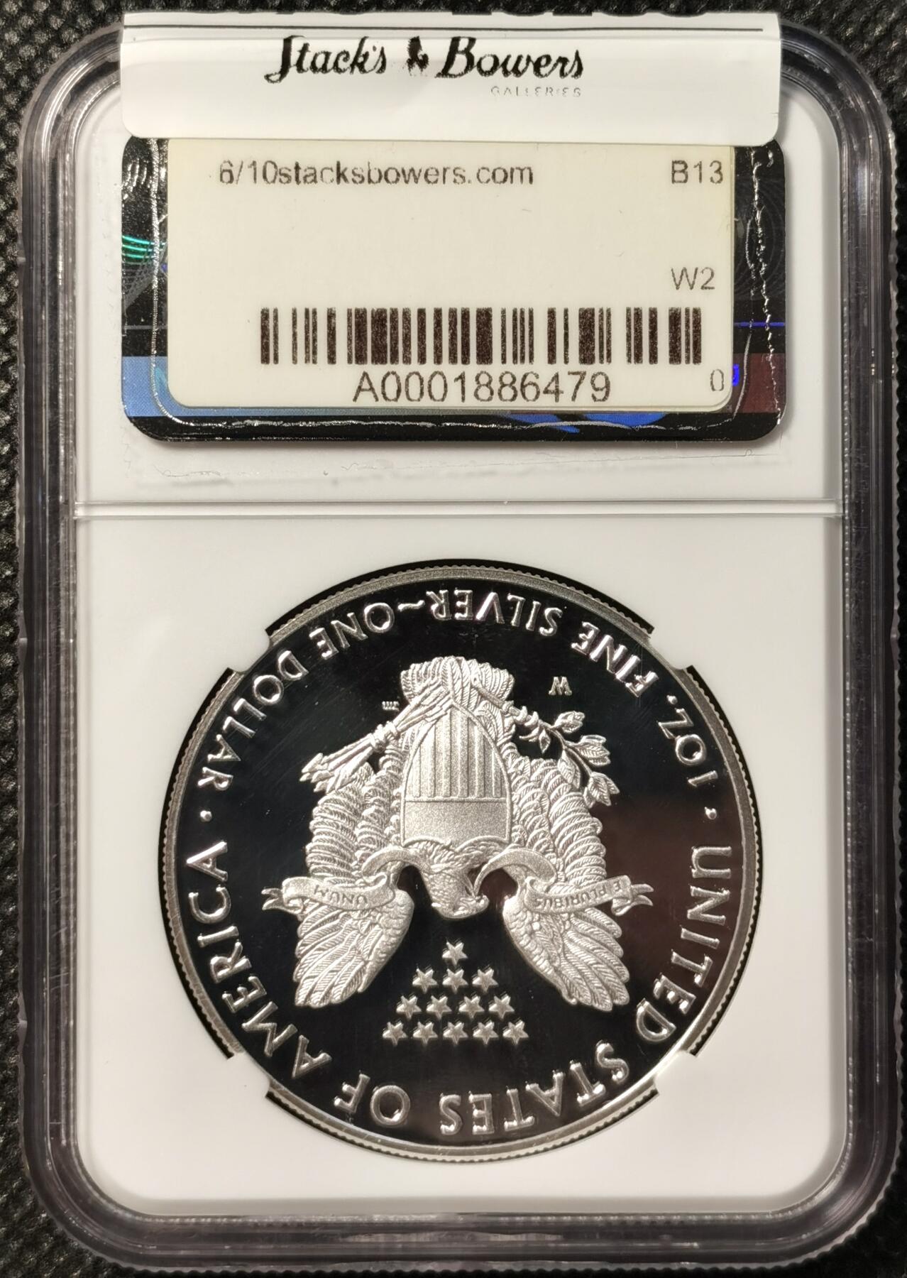 甄臻铺-世界币章拍卖（第36期），送拍享返佣金等优惠多多 NGC PF70UC 美国2018年W版行走女神1美元鹰洋精制银币，带巅峰收藏系列金色贴纸
