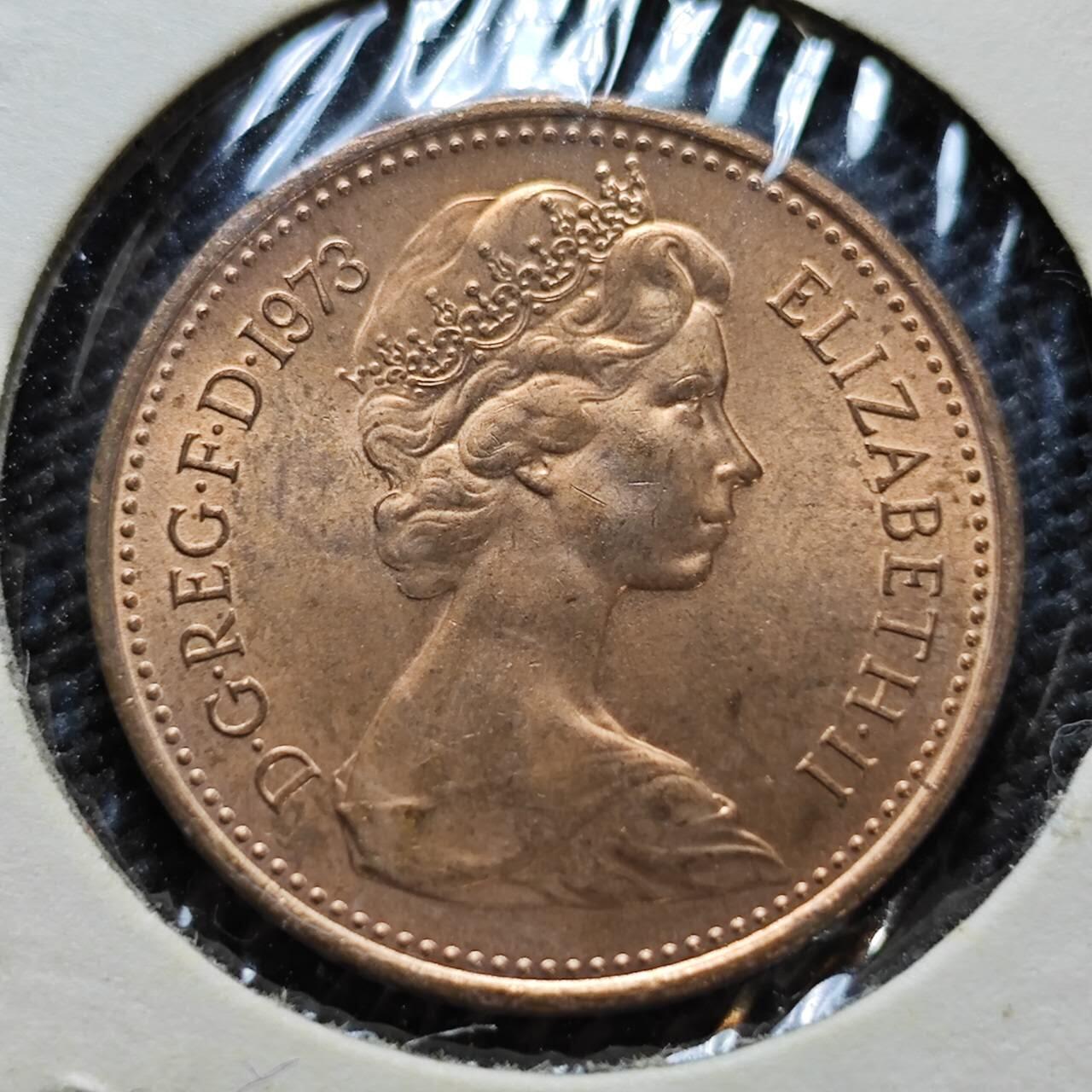 KK钱币收藏小铺  第357场  2月预留时间 周末发货 1973英国1便士 好品