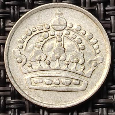 布加迪🐬～世界钱币(上海)🌾第 257 期 /  各国套币和散币 - 瑞典🇸🇪 1961年 10奥尔 银币 15mm~C1