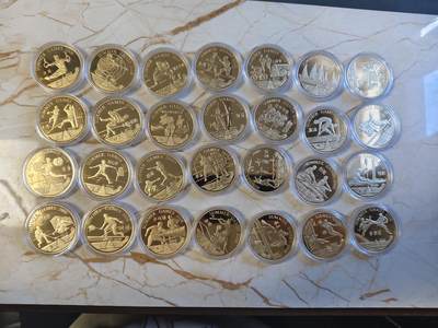 第179期拍卖【长期征集拍品】 - 2008朝鲜发行纪念北京奥运会28个体育项目28枚大全套，含四枚错币
