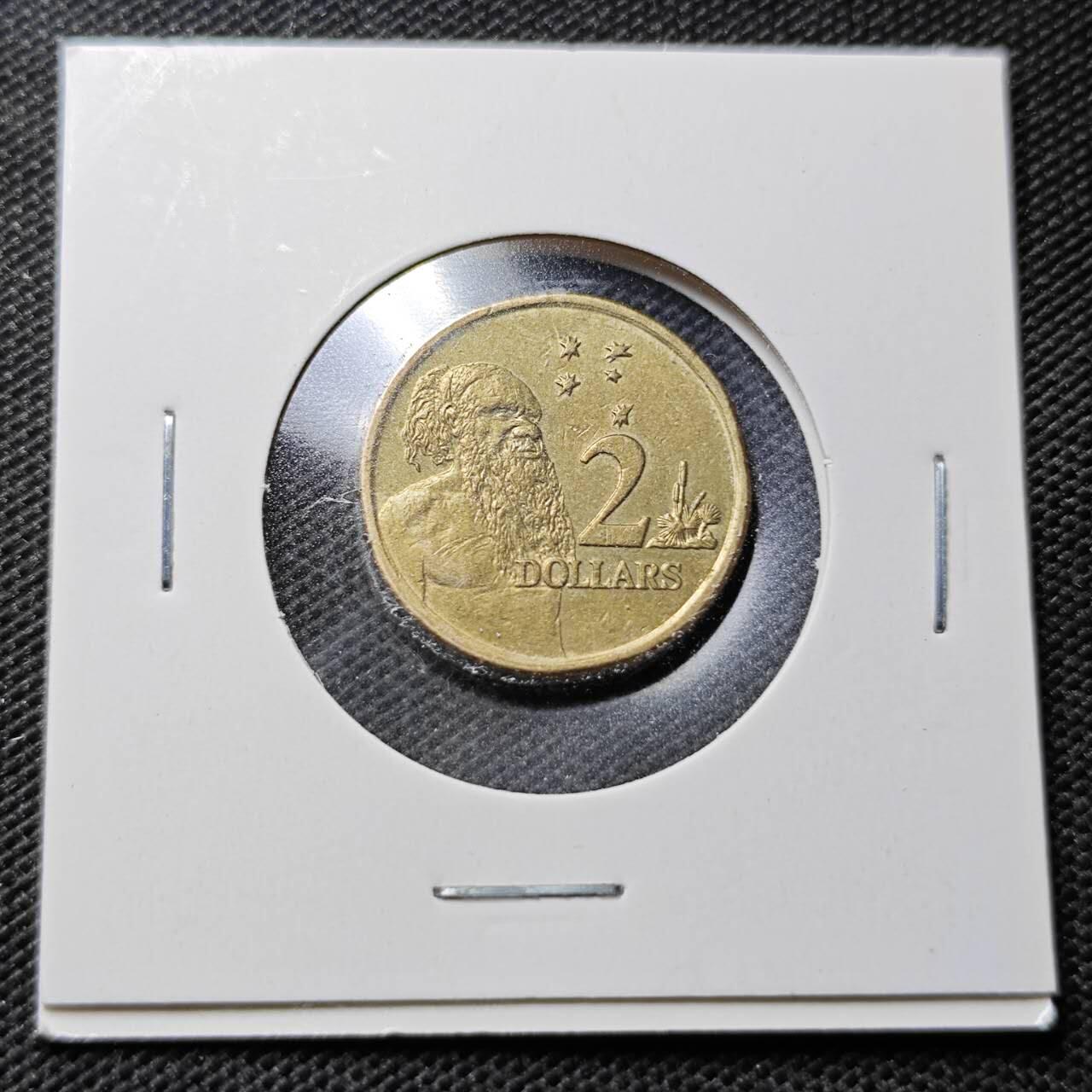 KK钱币收藏小铺  第357场  2月预留时间 周末发货 2002澳大利亚土著人2元 
