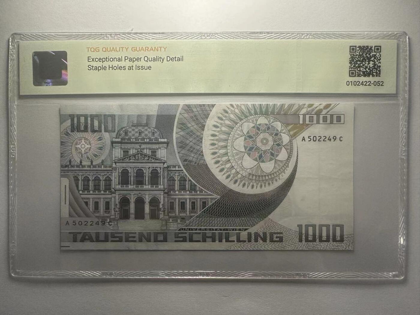 喜羊羊钱币收藏2025第10期(原相机拍摄普惠场) 奥地利	P-152a 1983年1000先令	66E				A502249C			
