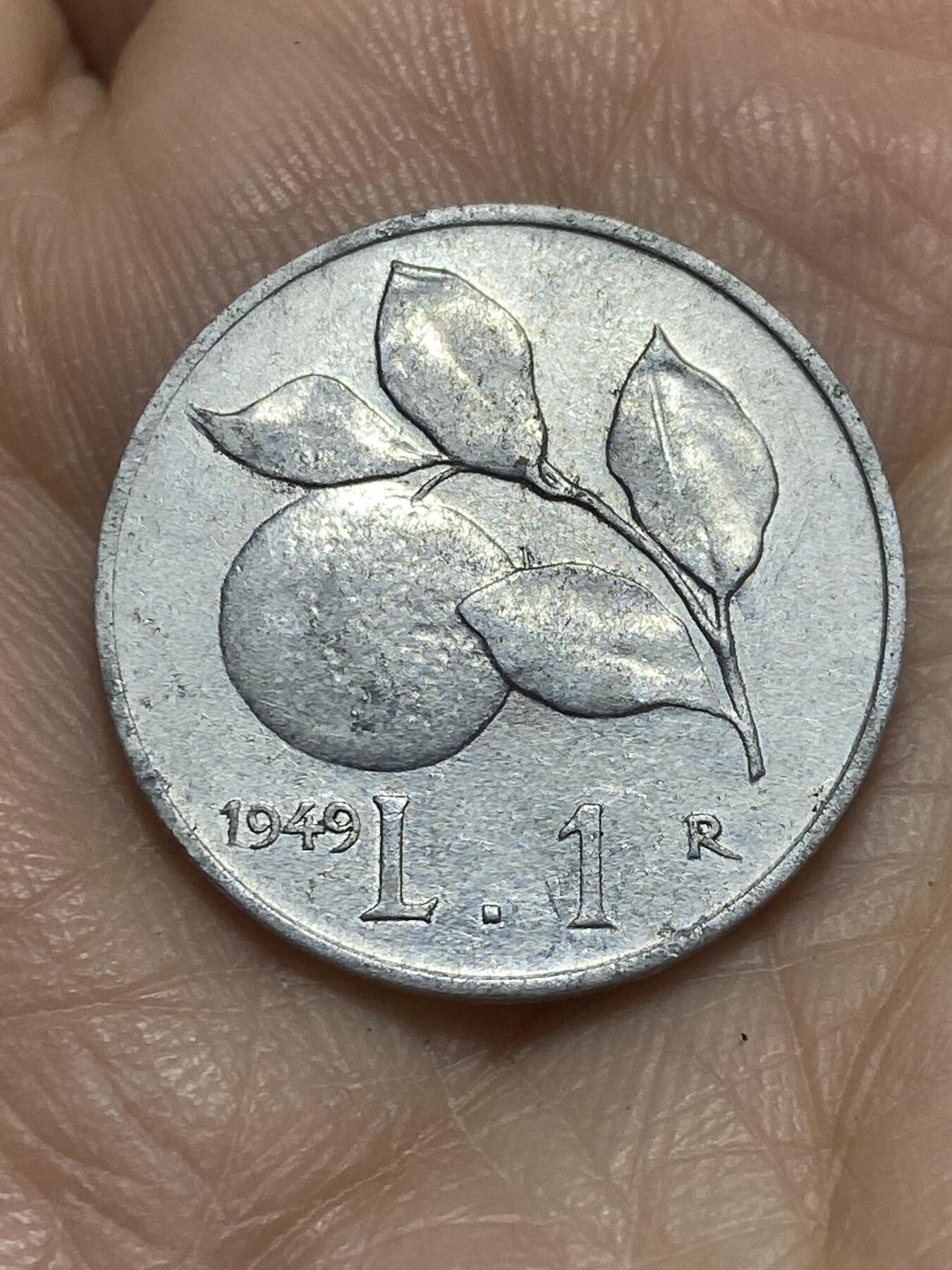 2025年第一百一十六场(总第一百四十二场）外国好品散币(免佣金) 意大利🇮🇹1949年1里拉(二战后过渡时期)