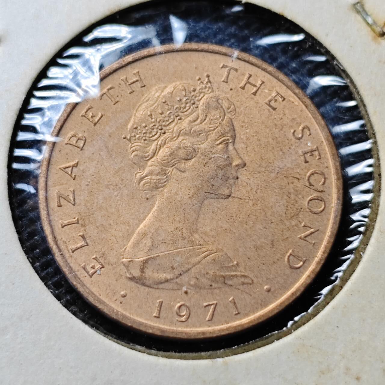 KK钱币收藏小铺  第357场  2月预留时间 周末发货  1971马恩岛1便士铜币