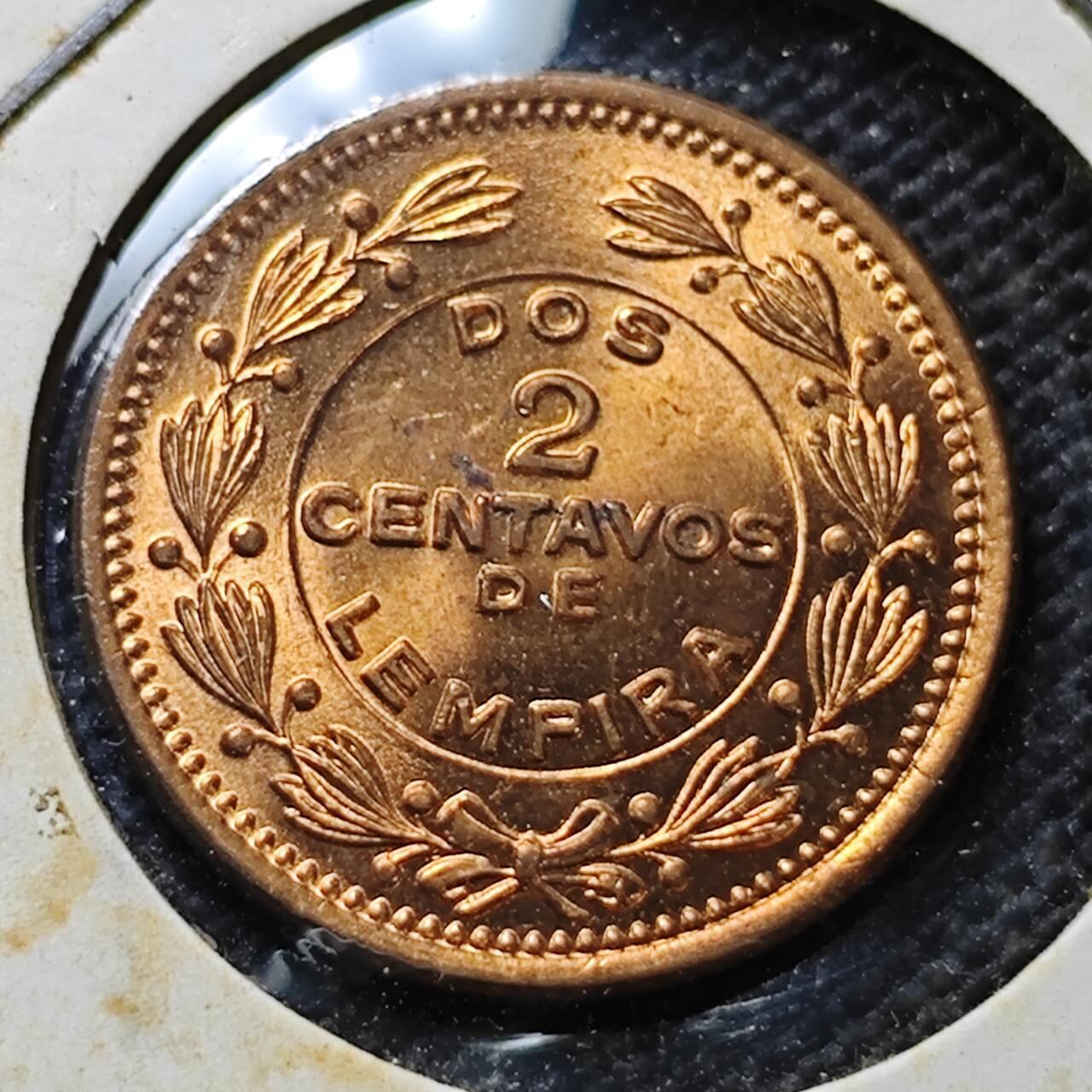 KK钱币收藏小铺  第357场  2月预留时间 周末发货  1956洪都拉斯2分铜币 好品