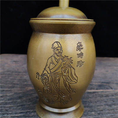 听雨轩（六） - 黄铜捣药罐 重690g 8*12cm 