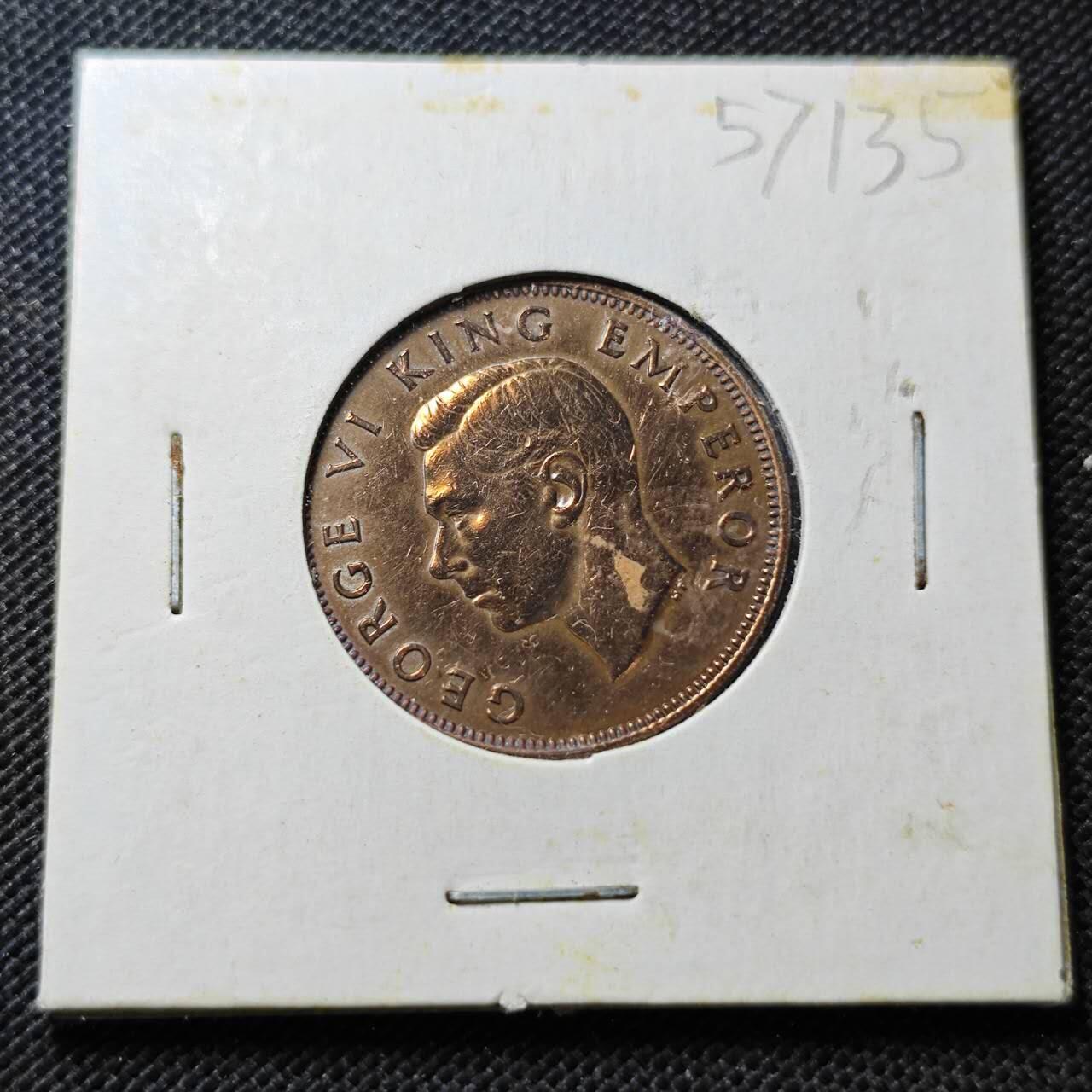 KK钱币收藏小铺  第357场  2月预留时间 周末发货  新西兰半便士铜币