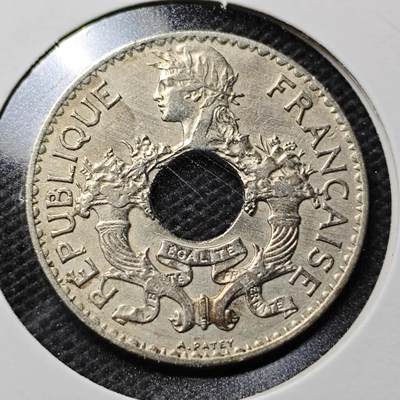 KK钱币收藏小铺  第357场  2月预留时间 周末发货 - 1938法属印度支那5分 