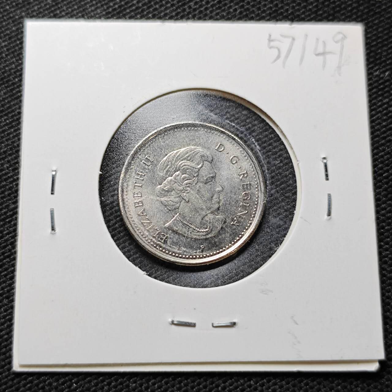 KK钱币收藏小铺  第357场  2月预留时间 周末发货  2005加拿大5分纪念币