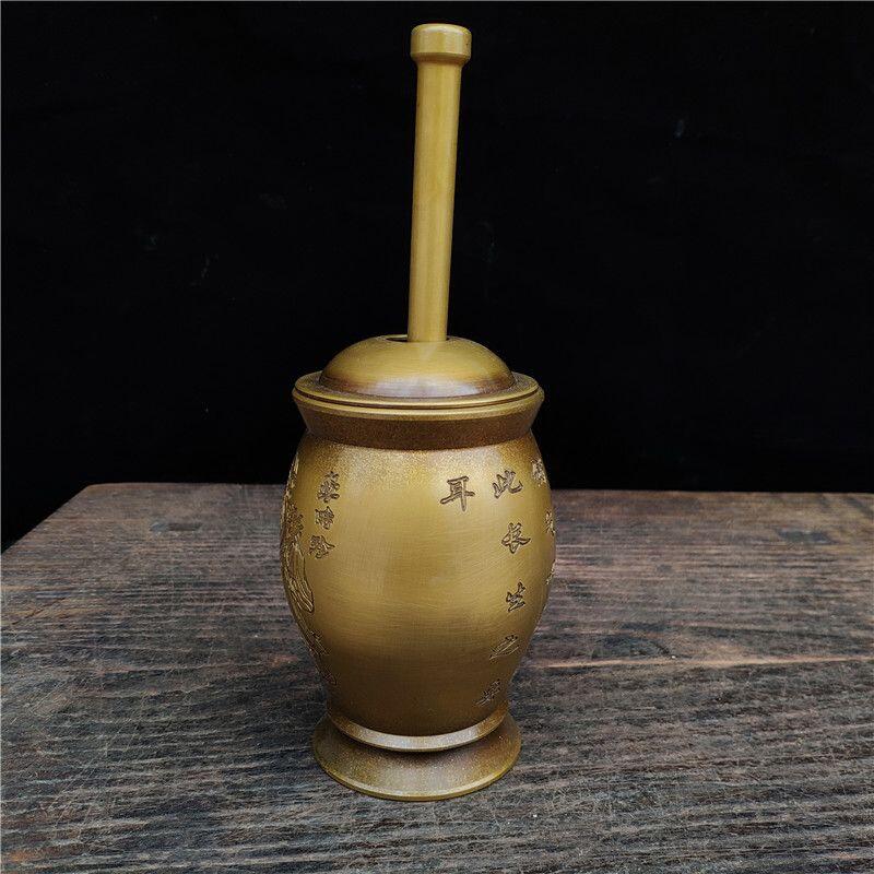 听雨轩（六） 黄铜捣药罐 重690g 8*12cm 