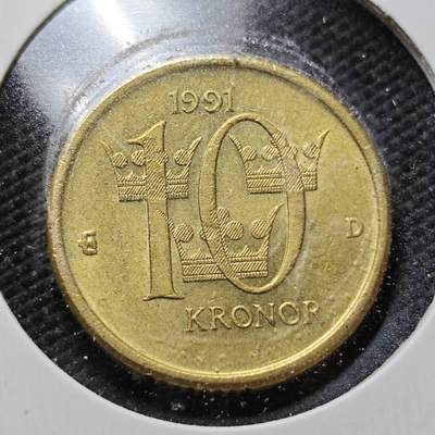 KK钱币收藏小铺  第357场  2月预留时间 周末发货 -  1991瑞典10克朗