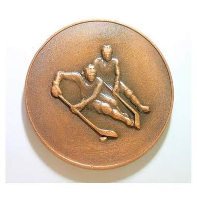 苏联1986年 莫斯科冰球馆建成高浮雕精制超大合金章 65MM - 苏联1986年 莫斯科冰球馆建成高浮雕精制超大合金章 65MM