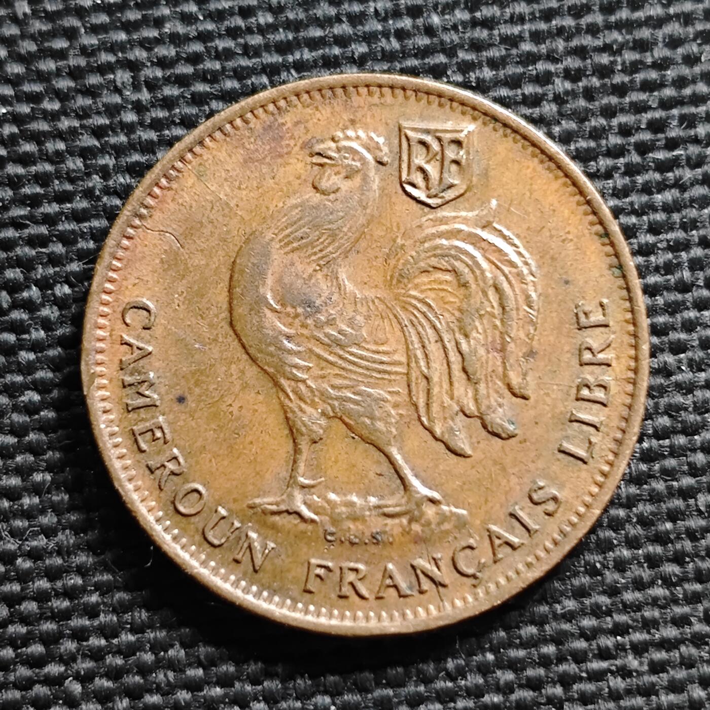 KK钱币收藏小铺  （套币 批量/好品散币 银币）专场  2月预留时间 周末发货  1943法属喀麦隆50分铜币