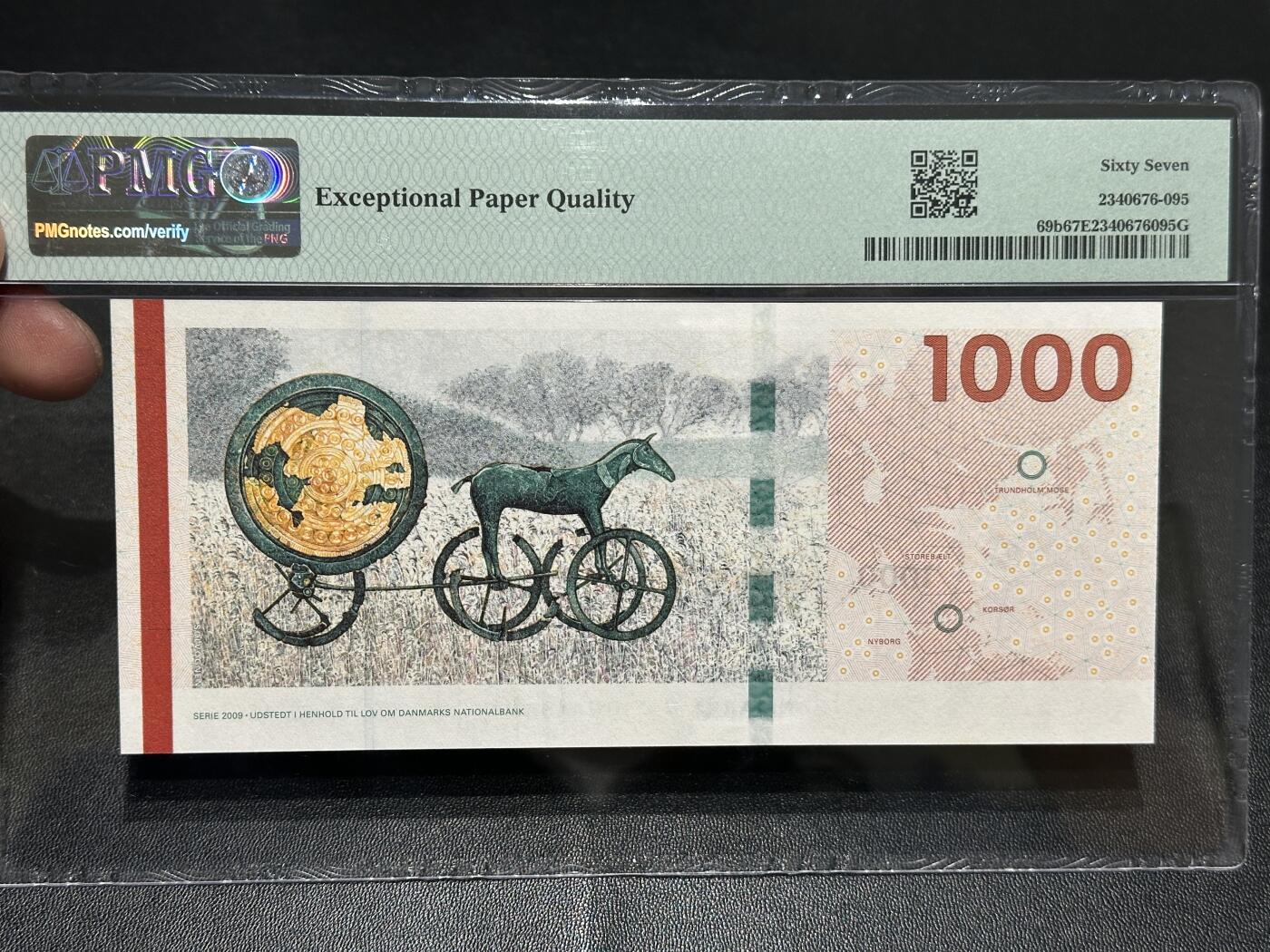 《外钞收藏家》第五百七十八期（热门品种好货场）（本平台长期征集拍品、欢迎藏友们联系合作） 2012年丹麦桥版1000克朗 PMG67