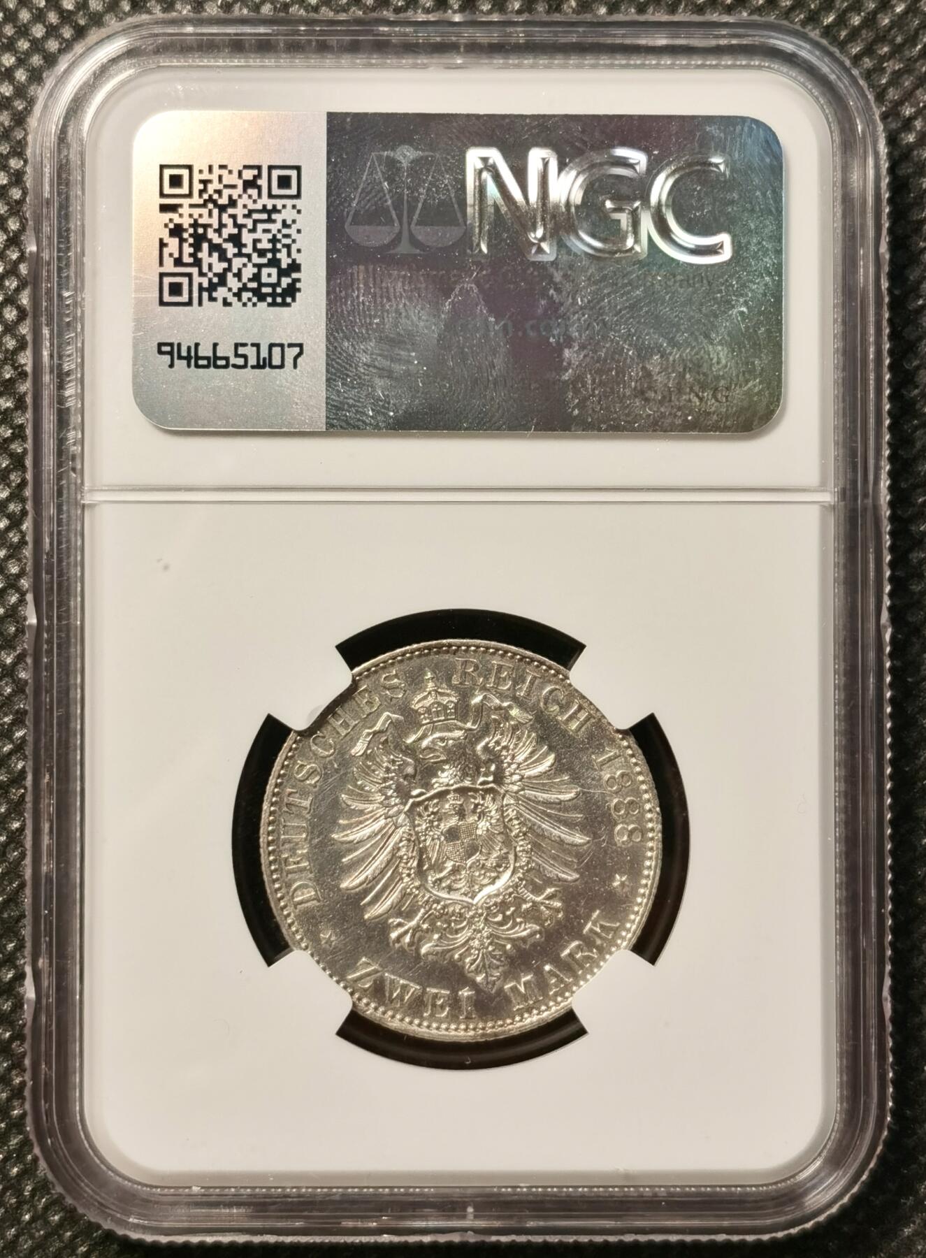 甄臻铺-世界币章拍卖（第36期），送拍享返佣金等优惠多多 NGC- UNCD 1888A 普鲁士德国 弗里德里希三世2马克银币