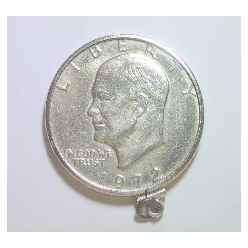 纯手工 美国1972年 总统艾森豪威尔高浮雕精制币章吊坠 40MM