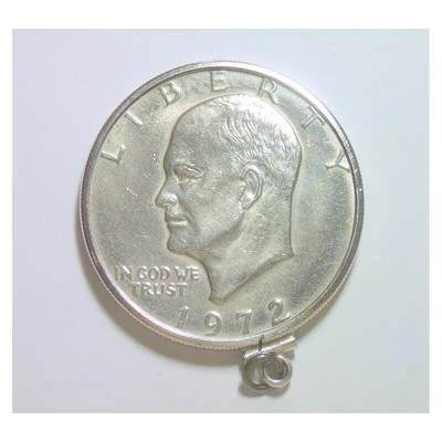 纯手工 美国1972年 总统艾森豪威尔高浮雕精制币章吊坠 40MM - 纯手工 美国1972年 总统艾森豪威尔高浮雕精制币章吊坠 40MM