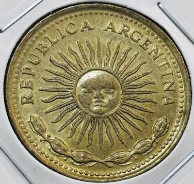 文馨钱币收藏第 277 场，熊猫金币，银币，老藏家日本明治时代到昭和时代全时期专场（特年非常多），长期接收代拍品 - 原铜光好品 1978 年阿根廷太阳神  10 比索，关门版，只发行三年